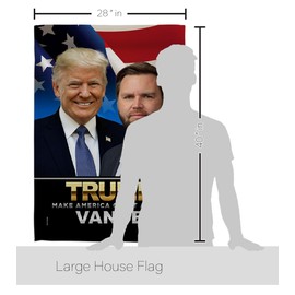 Trump Flag Trump Vance Flag Patio Room Tapestry Door MAGA Wall Garden Poster Rally Shooting 2024 Yard Porch Sign Outdoor House Banner Patriotic Decorations, Republican Gifts Made in USA