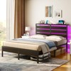 Rolanstar Bed Frame Full Size with USB Charging Station, LED
