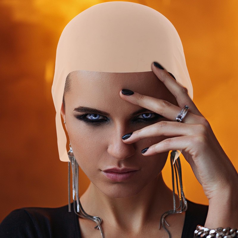Happyyami Bald Wig Cap Professional Latex Bald Cap Form Costume