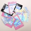 100Pcs Holographic Packaging Bags 4x6 Inch Resealable Foil Mylar Bags