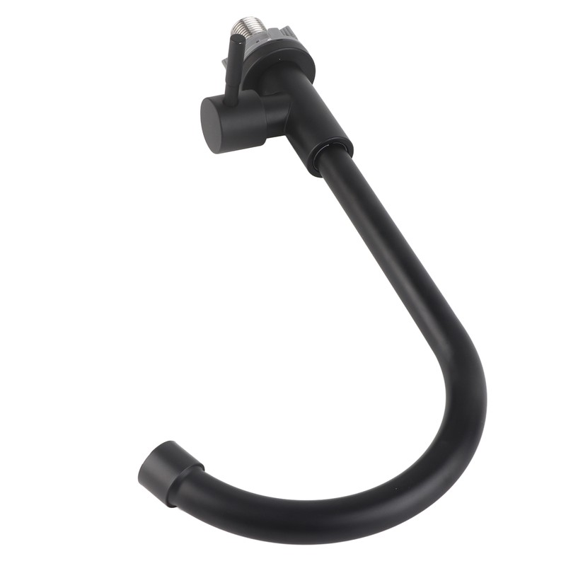 G1/2 Faucet 90 Degree Rotating Single Cold Matte Black Water