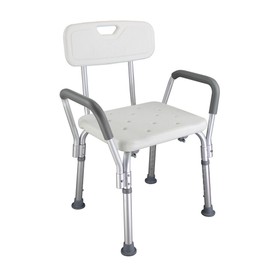 Binrrio Shower Chair with Back- Elderly Bathtub Chair with Arm, Adjustable Height Transfer Bench Bathtub Chair for Seniors, Adults, Pregnant Women(Back-Arm)