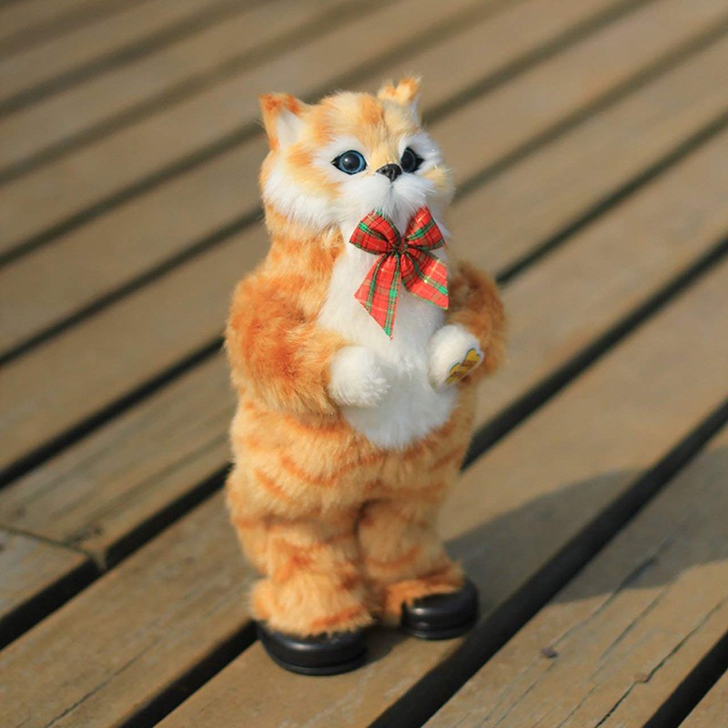 Electric Cute Simulation Cat Yellow Cat Singing and Dancing Cat