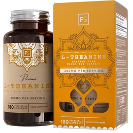 Focus FS L Theanine | 180 L-Theanine Capsules from Green Tea - High Strength 750mg Green Tea Extract Providing 300mg L'theanine per Serving | L Theanine Supplement | Non-GMO Gluten Free | Made in UK