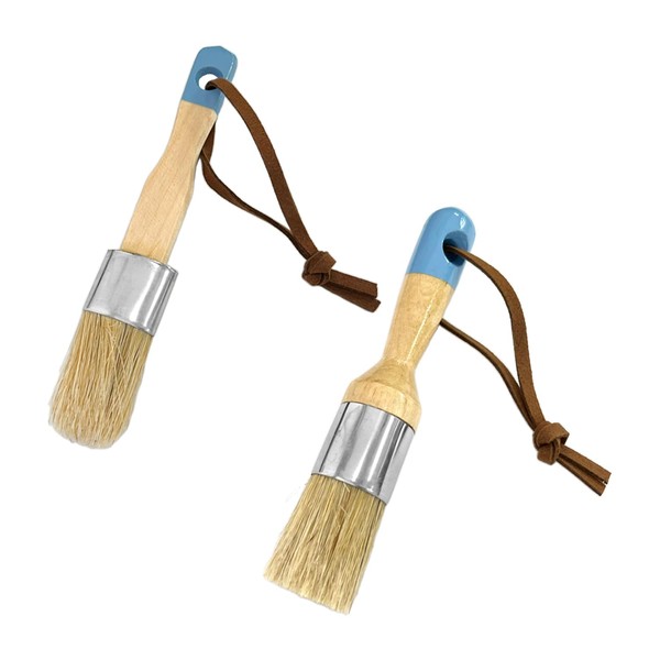 2 Brushes, Bristle Brush, Chalk Brush, Round Head Brush, Furniture