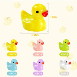 Lonimia Pack of 120 Mini Duck Resin, Mini Duck Figures, Mini Resin Ducks, Mini Figures Decoration, Animal Figures, Landscape Figures, Ornament Garden Dollhouse Decoration for Christmas Accessories