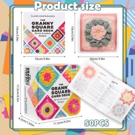 Granny Square Häkel-Karten, 50 Häkeln, Mixen und Matchen, Granny SquareHäkel-Karten mit Häkelschrift und Foto zu jedem Granny Square Häkelkarten und Praktischem So-Geht's-Booklet, für Häkel Starter