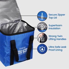 White Magic Insulated Cooler Bag, Small, 25L – Perfect Fit for White Magic Handy Cart, Super Foam Insulation, Ultra Safe Leak Proof Lining, Zipper Top with Twin Handles