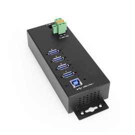 4 Port Managed USB 3.2 Gen 1 Hub w/ 15KV ESD Surge Protection & Vertical Port Orientation