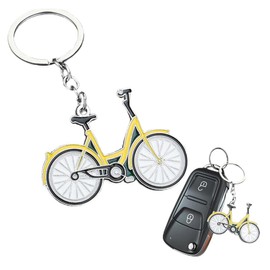 HYRKOTW Beautiful Road Bike Keyring, Bicycle Keyring, Cycling Keyring, yellow, M