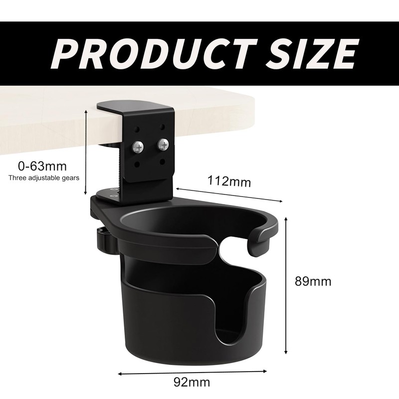 Drink Holder Desk, Cup Holder Table Anti Spill, 360 Degree