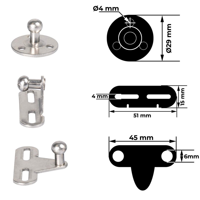 STAHLIA® 1 Pair Gas Lift Flap Fitting Gas Pressure Damper