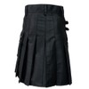 Tartanista Plain Black Heavy Cotton Utility/Wilderness Kilt 30