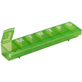 EZY DOSE Locking Weekly (7 Day) Pill Planner, Large, Colors may vary, No Flavors, 1 Count (Pack of 1), (67932)