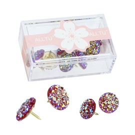 Diamond Colorful Pushpins Decorative Thumb Tacks Round Head Bling Push Pins for Cork Board