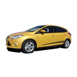 Original Pinpoint : Compatible with 2012-2018 Ford Focus Door Stripes Vinyl Graphics Decals Kit (Fits Model as Shown) (13WP Hot Rod Red – Dry Install)