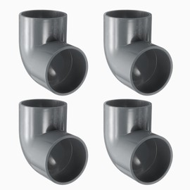 sourcing map 4pcs 2" 90 Degree Elbow Pipe Fittings, Furniture Construction Grade 2-Way 90 Degree Elbow PVC Corner Adapter for DIY Construction Furniture Garden Shelf Connection, Grey