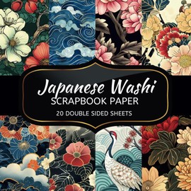 Japanese Washi Scrapbook Paper: 20 Sheets Double Sided Color, Decoupage, Junk Journal & DIY Projects, Decorative Craft Paper Pad for Scrapbooking