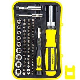 65 in 1 Ratchet Screwdriver Set R'deer Multifunction Precision Nut Driver Socket Manual Repair Tools Kit for Home Appliances Furniture Toy Computer Car Smartphone and Electronic