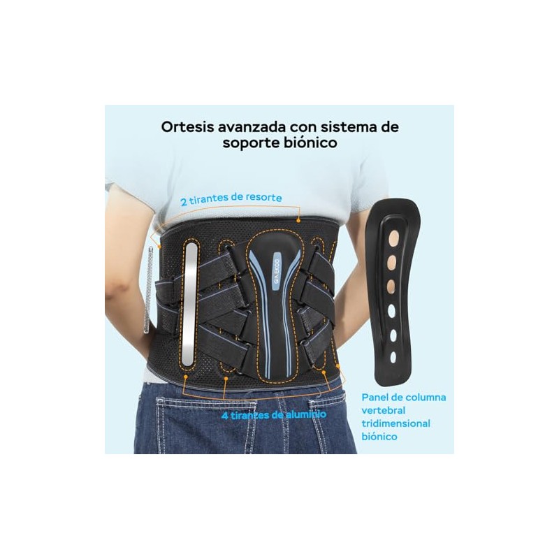 Faja Lumbar para Dolor de Espalda Baja con Soporte Binico