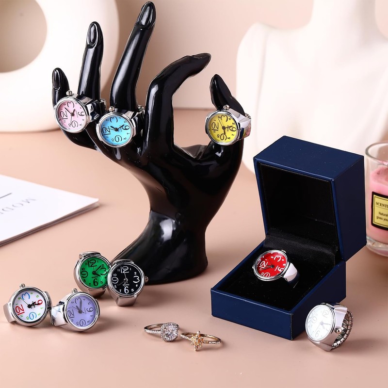 Landical - Juego de 10 relojes de dedo ajustables para