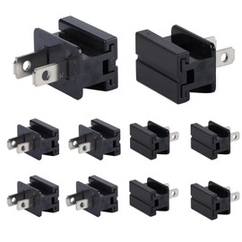 Leymays SPT-1 Vampire Plugs - 10Pcs Male Black - Connector Extension Cord Ends Replacement Plug - UL Listed for Small Appliances Such as Power Strips and Lamps,DIY Projects
