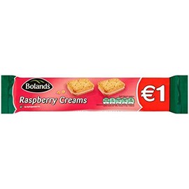 Bolands Raspberry Creams, Irish Cookies Biscuits, 3 pack, 150g (5.3oz) each bag.