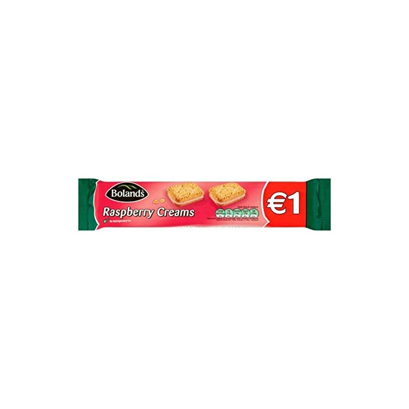 Bolands Raspberry Creams, Irish Cookies Biscuits, 3 pack, 150g (5.3oz)