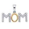 Jewels By Lux Sterling Silver White Diamond Mother Mom 2-tone