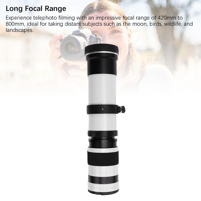Bewinner 420–800mm F8.3–16 RF‑Mount Manual Focus Telephoto Lens for Mirrorless