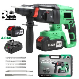 Battery Powered 20V Cordless Rotary Hammer Drill with SDS Plus Bit for DIY Demolition Drilling Local voltage: 20V-2 Battery, bit type: SDS PLUS, power: 850W