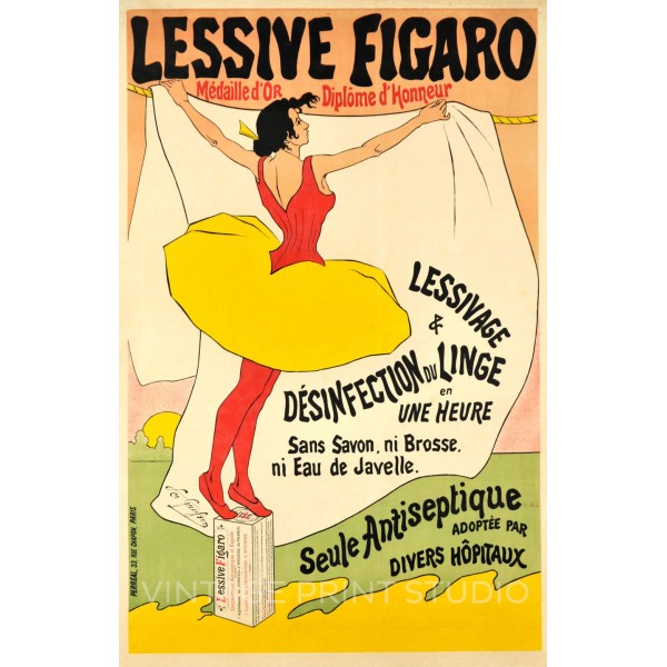 Lessive Figaro Detergent 1900 Vintage French Advertising Canvas Print 20x31