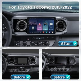 10.1''Car Radio Upgrade Dash Kit for Toyota Tacoma 2015-2022 Wireless Carplay and Android Auto Android 12 8Core 2+32GB WiFi/Bluetooth5.0/GSP/DSP/SWC