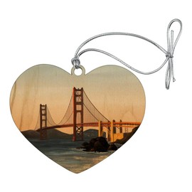 GRAPHICS & MORE Golden Gate Bridge San Francisco Heart Love Wood Christmas Tree Holiday Ornament