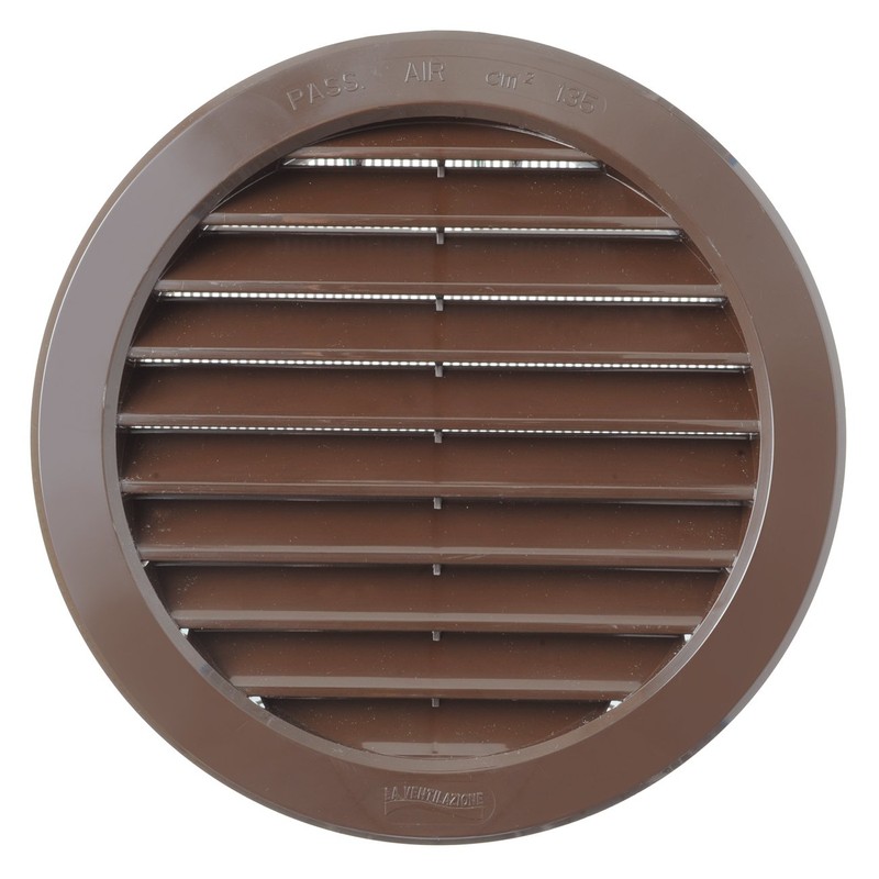 La Ventilazione T16RM Flush-Mounted Grille Round Plastic Brown Diameter 190