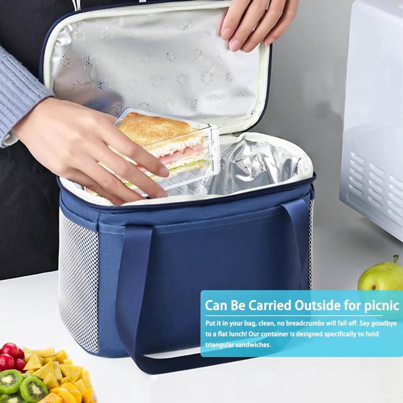 RHHGHY 2 Pcs Sandwich Boxes, Reusable Sandwich Container, Triangle Sandwich