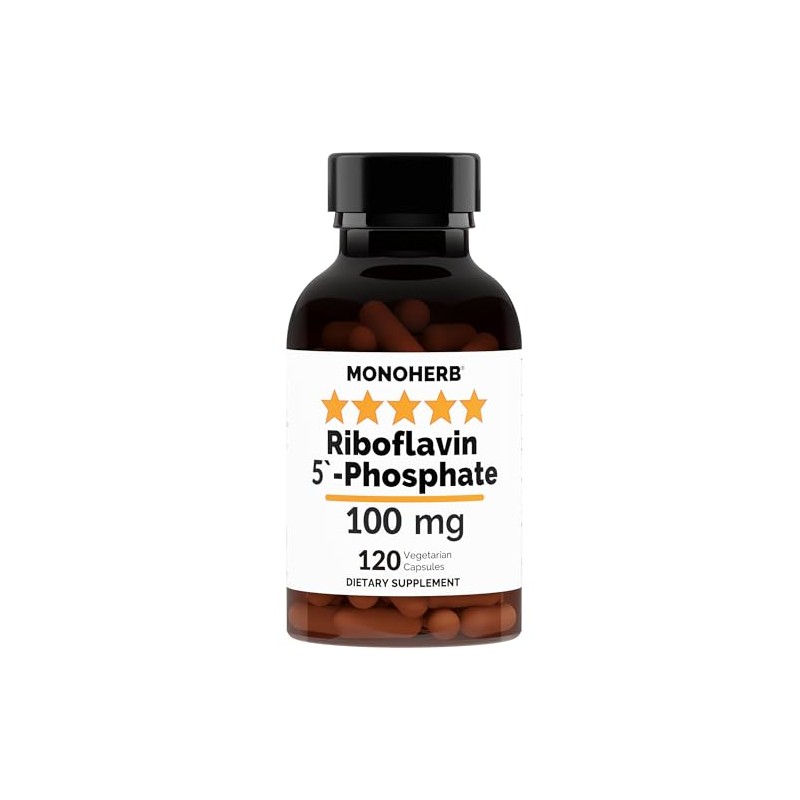 MONOHERB Riboflavin 5'-Phosphate 100 mg - 120 Vegetarian Capsules -