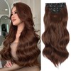 Vigorous Clip in Hair Extensions 4Pcs Mocha mix Brown Copper