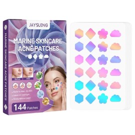 144 SimplePatch Parches Estrella Star Anti Acne Elimina Espinillas, Granos, Puntos Negros, Parches Removedores, Colores y Formas, Paquete Cuidado Facial, Varios colores