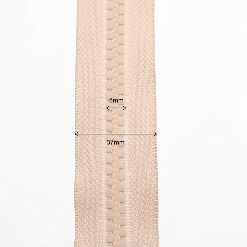 2 PCS #10 60 Inch Beige Heavy Duty Zippers, Single