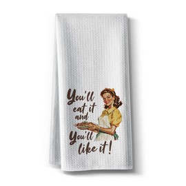 Recipe Funny Kitchen Towels,16 X 24 Dish Towel,with Hilarious Sayings and Wonderful Designs,Absorbent Microfiber Dishcloth, DAR Rags Decor, Great Gifts for Hostess New Home Mom Women Housewarming