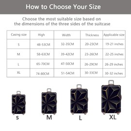 Shengxi Elastic Suitcase Protective Case Travel Suitcase Cover Luggage Cover with Zip Washable Dustproof Suitcase Cover Cyberpunk Style Trolley Case Protective 18 to 32 Inches, black, Travel suitcase