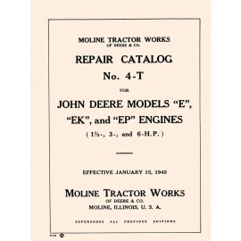 J Deere E EK EP 1.5 3 6 H P Hit & Miss Engine Manual