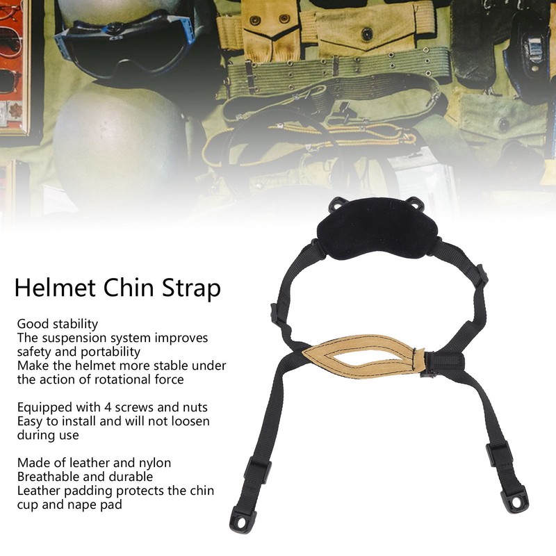 Helmet Chin Strap Outdoor Adjustable 4 Points Chin Strap for