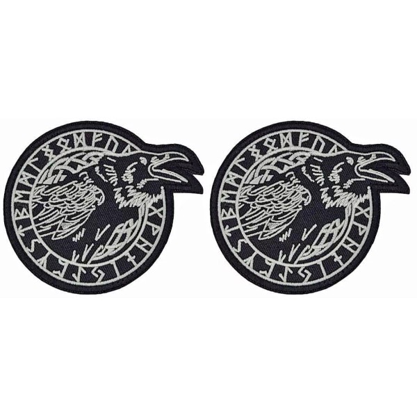 Odin's Ravens Viking Odin God Raven Embroidered Patch |2PC HOOK