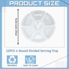 Zhehao 6 Pcs Plastic Divided Serving Trays with 60 Pcs