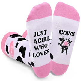 Dsia Zamur Novelty Cow Socks for Women Girls, Funny Saying Cute Cow Lovers Gifts for Girls Ladies Teens
