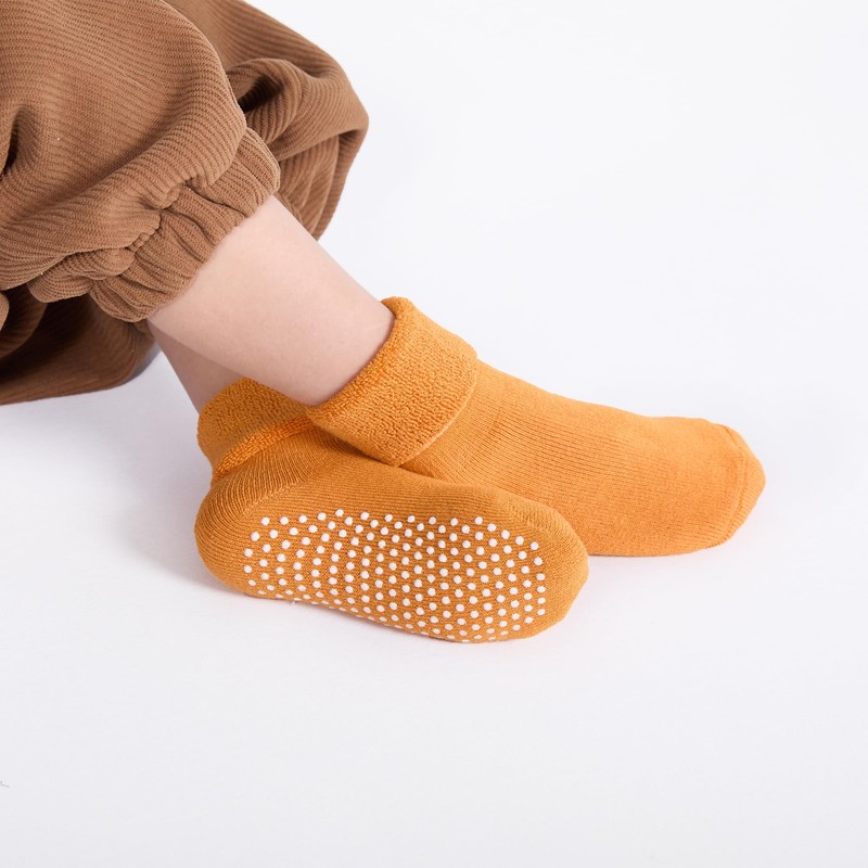 VWU Baby Toddler Kids Ankle Crew Socks with Grips Unisex