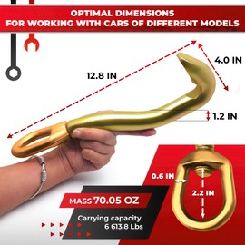Car Frame Puller Hook - Flat Hook for Frame Puller Clamps Frame Puller Auto Body Repair Tools 3000kg Body Shop Tools and Equipment Frame Pulling Tools - Car Dent Remover Puller Metal Sheet Pull Hook