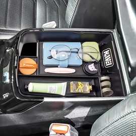 HGWEI Center Console Organizer Compatible with Kia Telluride 2020 2021 2022 2023 2024 2025 Interior Accessories Insert Tray Coin Holder Armrest Secondary Storage Box, Black